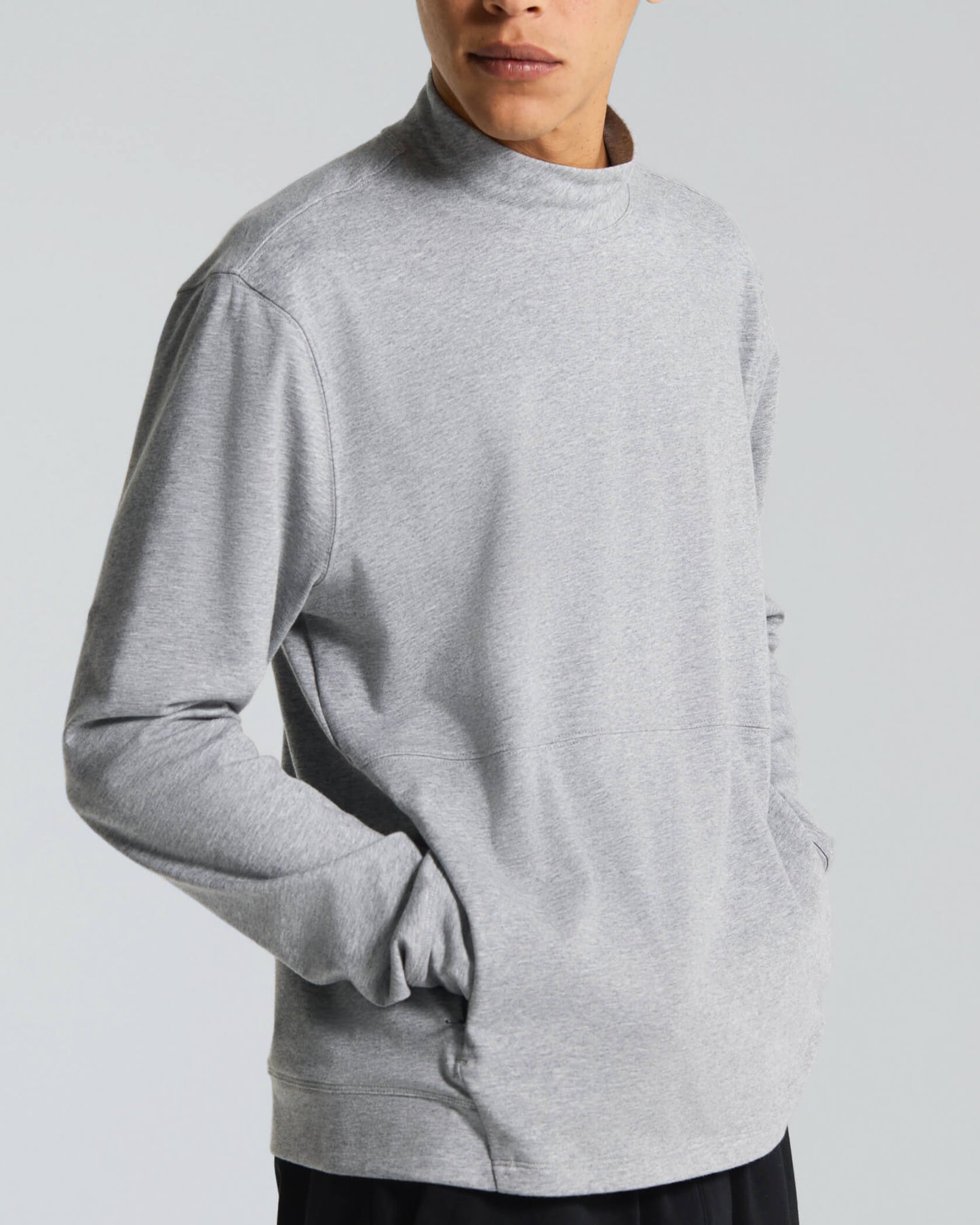 Micro Mock Neck LS Crew