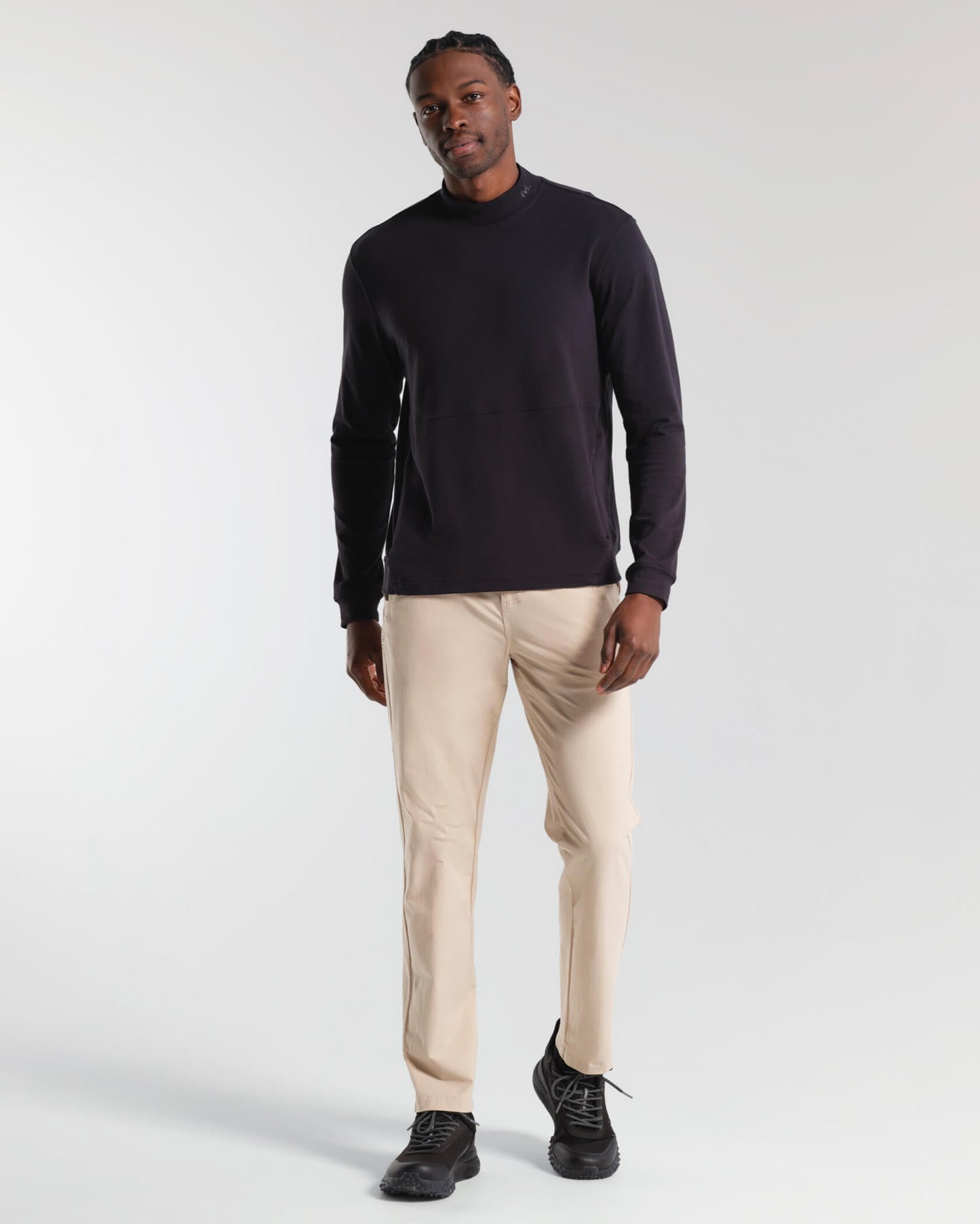 Micro Mock Neck LS Crew