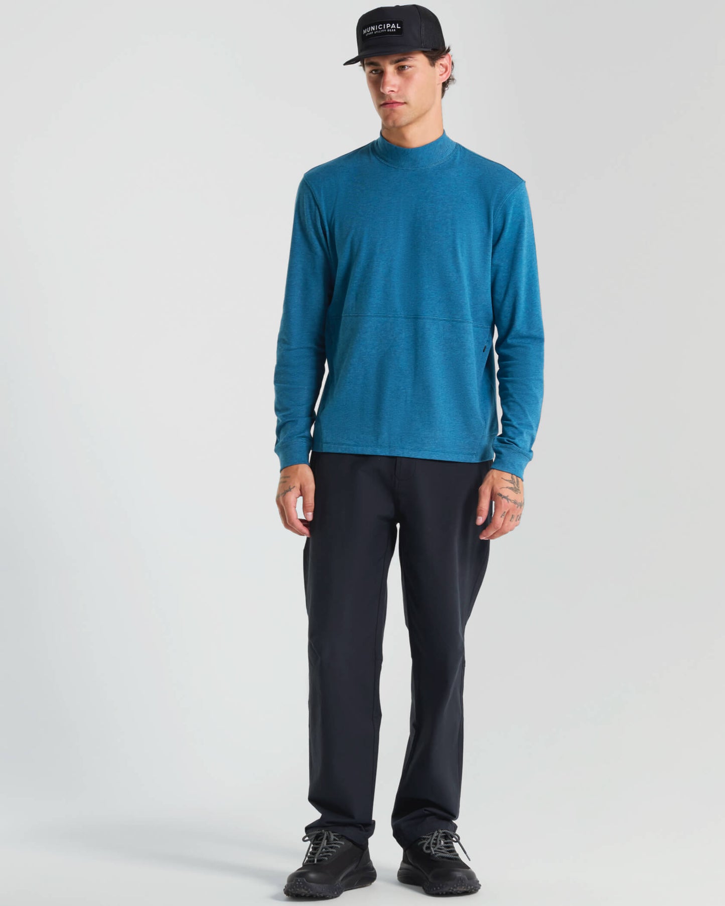 Micro Mock Neck LS Crew