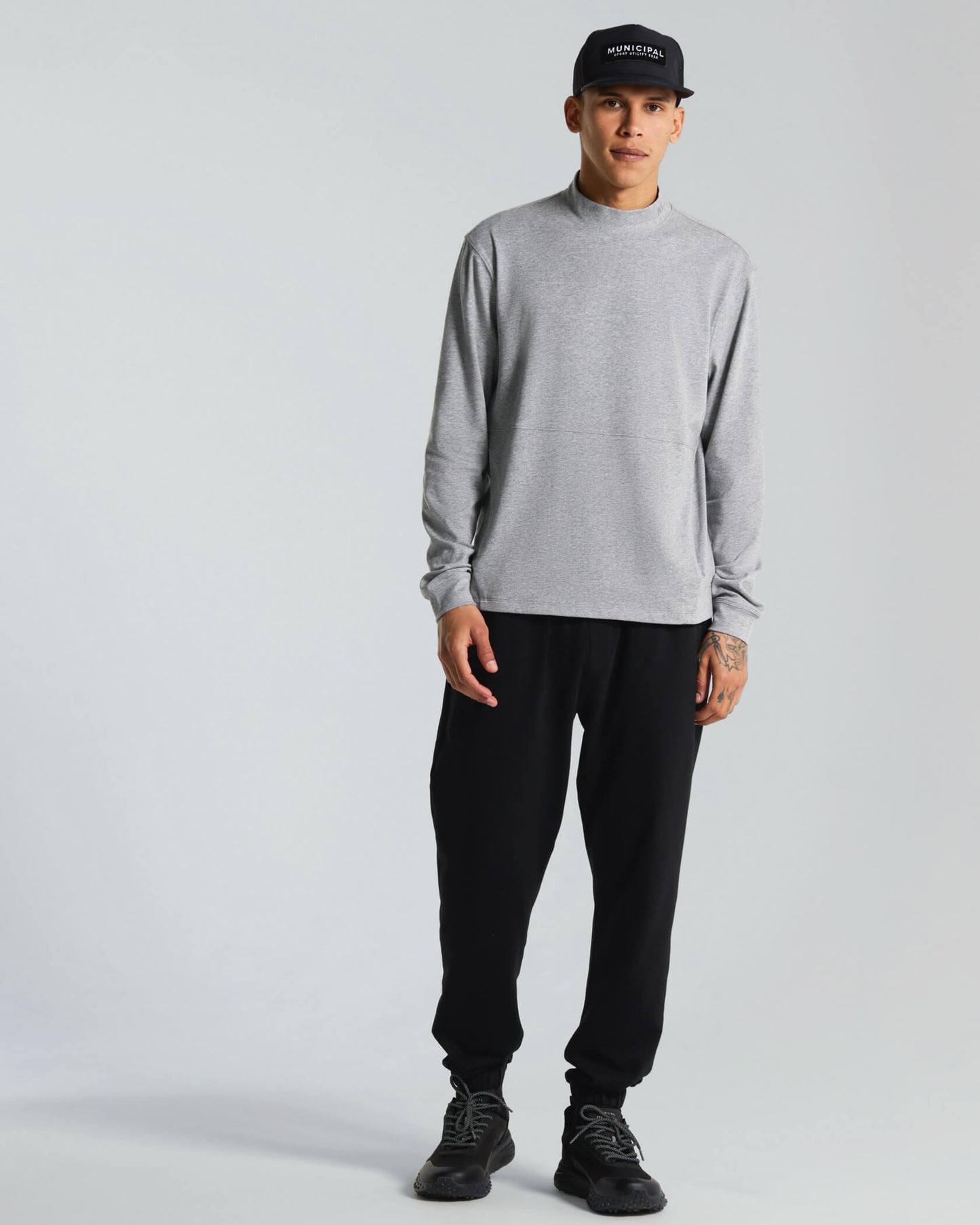 Micro Mock Neck LS Crew