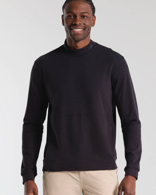 Micro Mock Neck LS Crew