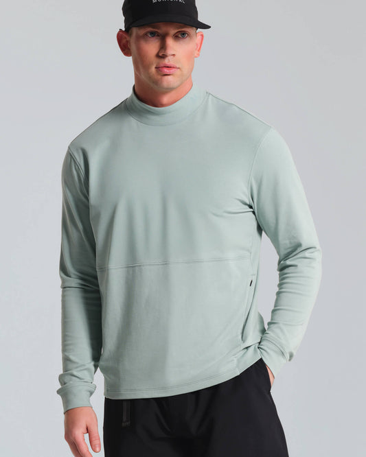 Micro Mock Neck LS Crew