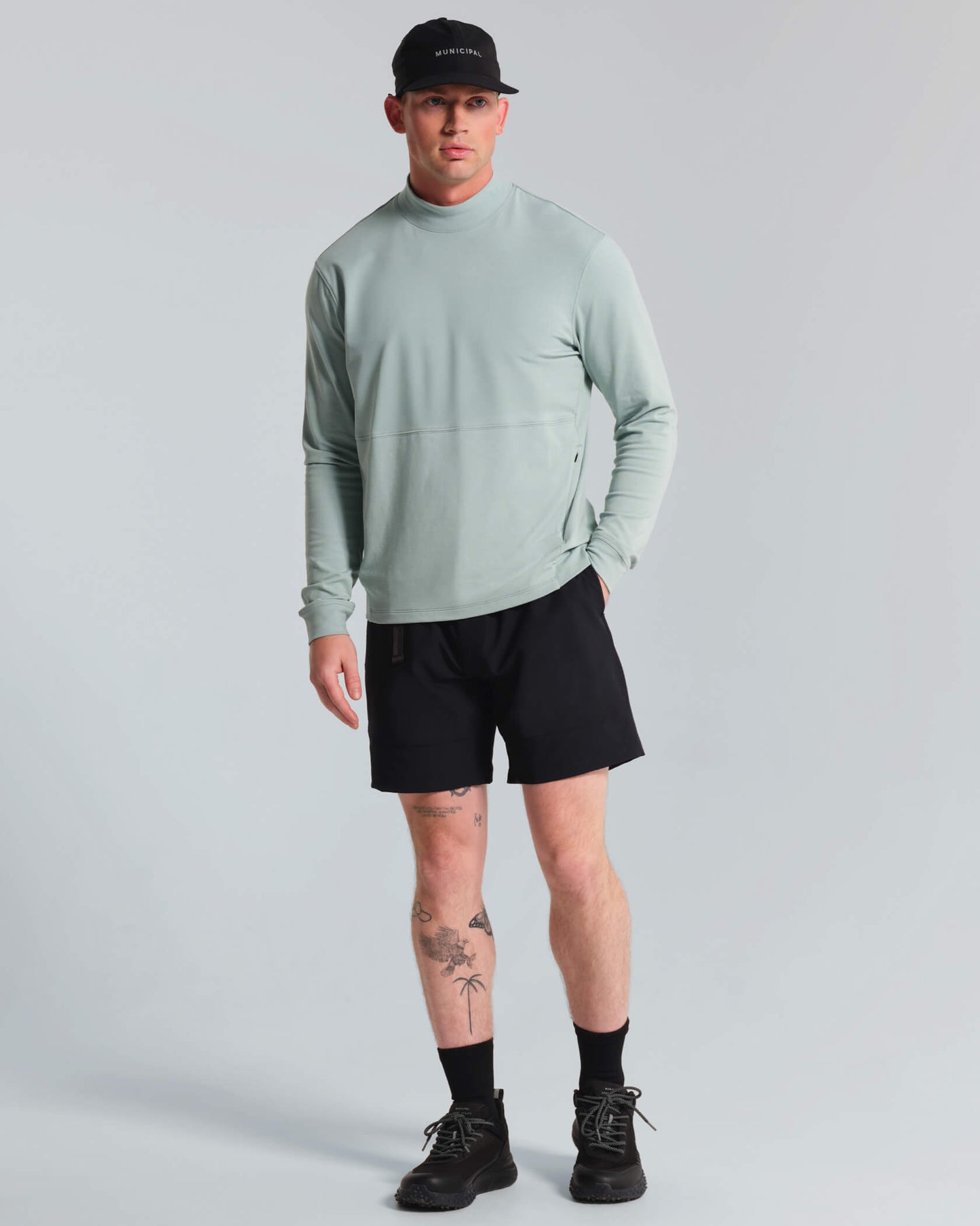 Micro Mock Neck LS Crew