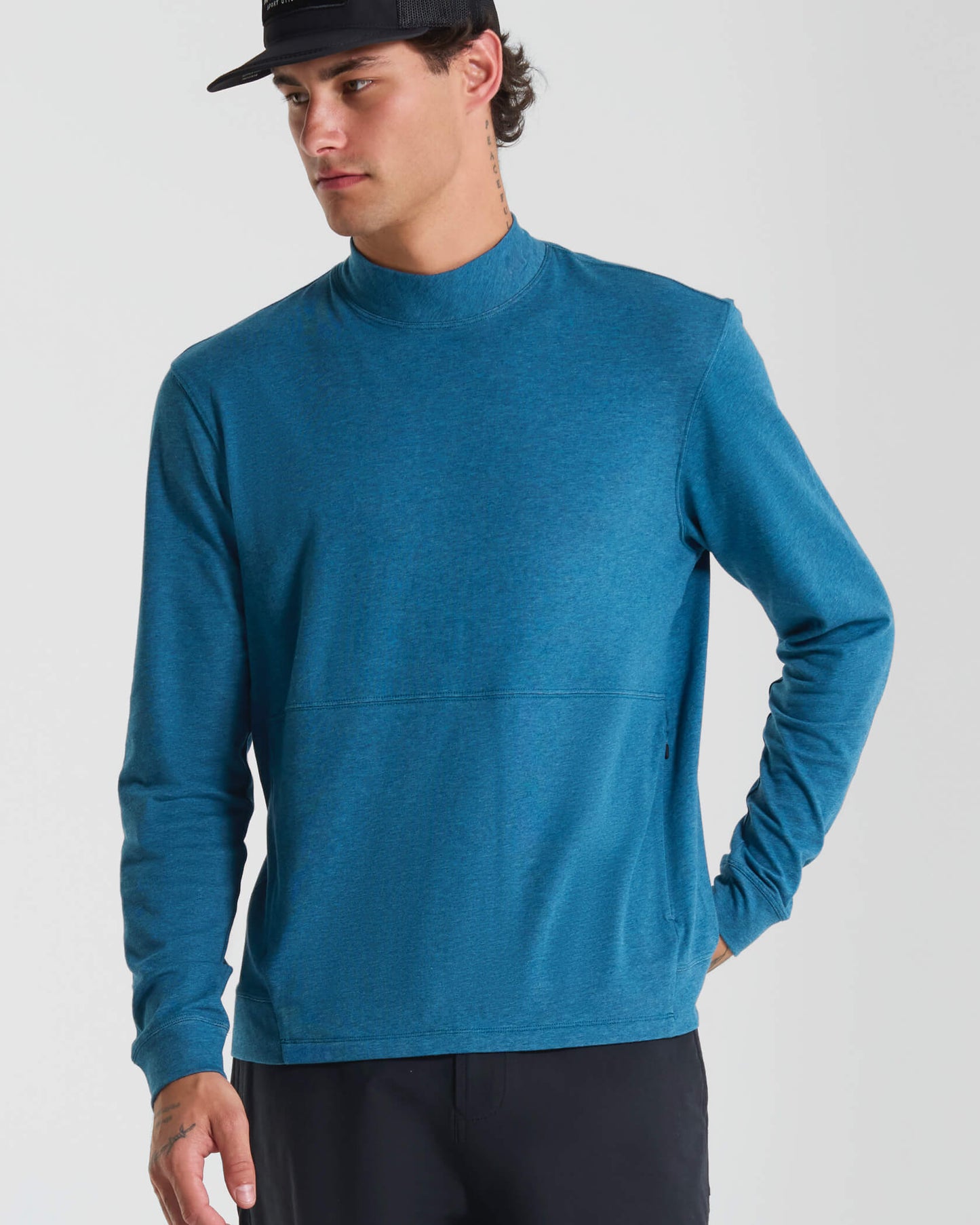 Micro Mock Neck LS Crew