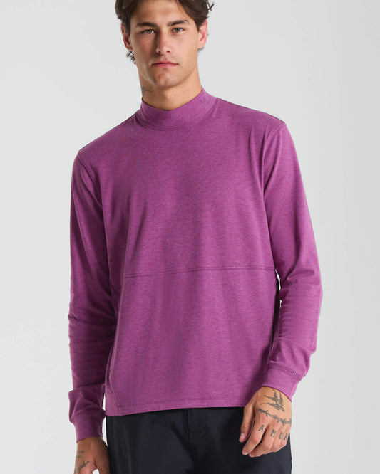 Micro Mock Neck LS Crew